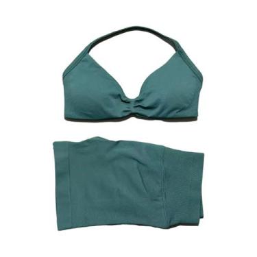 Imagem de Conjunto De Ginástica Sexy Para Mulheres, 2 Peças, Shorts De Yoga Em C