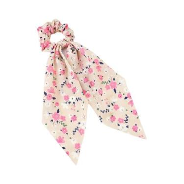 Imagem de Laço De Cabelo Com Estampa Floral Em Cetim, Acessórios Para Mulheres E
