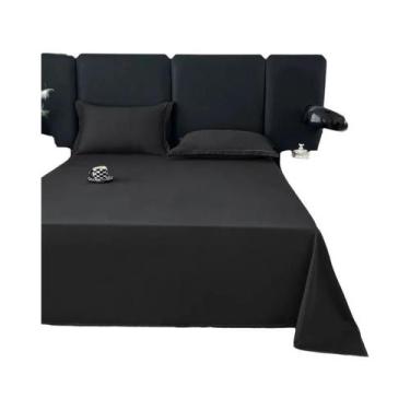 Imagem de Lençol De Cama Lavável À Máquina Em Cor Sólida Para Cama De Solteiro O