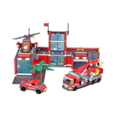 Imagem de Conjunto De Blocos De Montar Estação De Bombeiros Para Crianças Série 