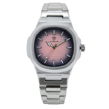 Imagem de Relógio Feminino Tuguir Analógico 9218 Prata e Rosa