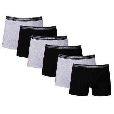 Imagem de Kit 6 Cuecas Boxer Lupo Masculina Algodão Elástico Dia a Dia Boa e Dur