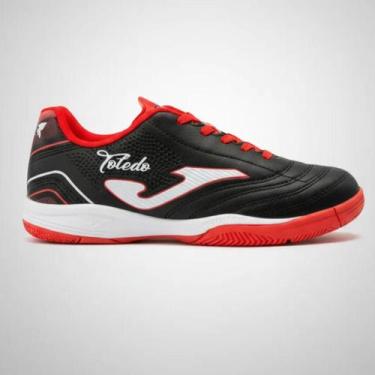 Imagem de Chuteira De Futsal Infantil Joma Toledo Antiderrapante, Preto, Vermelh