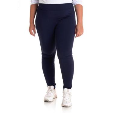Imagem de Calça Legging Feminina Plus Size Peluciada - Serena, Marinho, G6