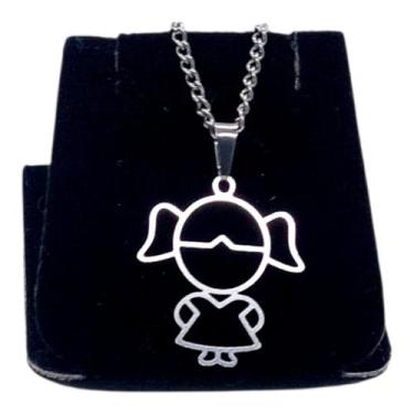 Imagem de Colar CHOKER AÇO INOX Mãe Filha Menina Canga Feminino PRATA - ASA