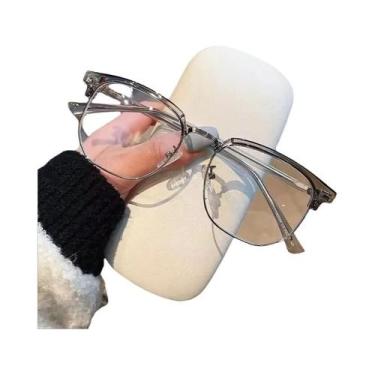 Imagem de Óculos Unissex Com Armação De Metal Preto Anti Luz Azul, Óculos Poligo