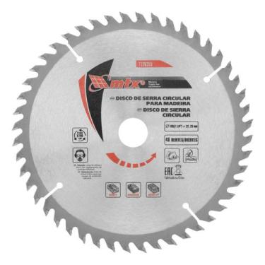 Imagem de Disco Serra Circular Madeira 185mm 48 Dentes Aço 65Mn MTX