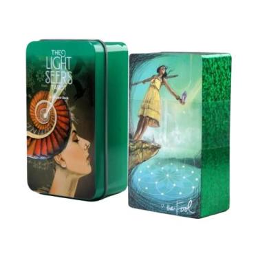 Imagem de Baralho De Tarot Manara Com Borda Dourada 78 Cartas Em Caixa De Lata J