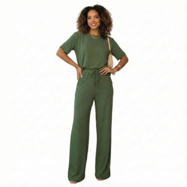 Imagem de Conjunto Pantalona Básico Leve Elegante Moletinho Aero Look Passeio Vi