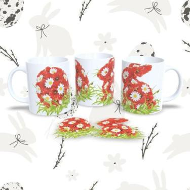 Imagem de Caneca de Porcelana Páscoa 35 325ML Temática Branca Outras Marcas