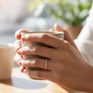 Imagem de Anel Amaré Trançado em Prata 925 Joia Delicada Tamanho 11 Prata para Uso Diário e Ocasiões Especiais Feminino