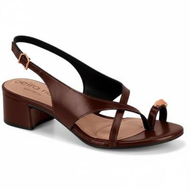 Imagem de Sandália Beira Rio Conhaque Napa Design Moderno Confortável -, Conhaqu