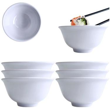 Imagem de 6 Tigelas Bowl Molheira Redonda em Melamina Branca 130ml - Fx
