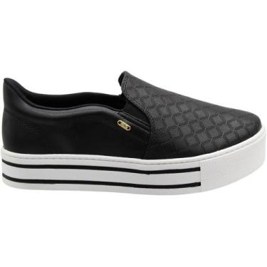 Imagem de Tênis Slip On Via Marte Line Napa Flat Casual Feminina, 35, Preto