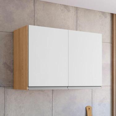 Imagem de Armário Aéreo Cozinha Andréia 80cm 2 Portas Multiuso MDP Funcional Amê