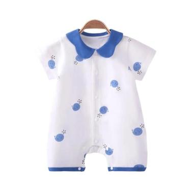 Imagem de Macacão De Verão Para Bebê Com Mangas Curtas, Pijamas De Algodão 100% 