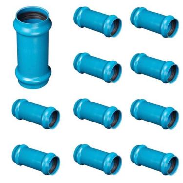 Imagem de Kit 10 und Luva 75mm de Correr para Irrigação com Vedação JIR PN80 100