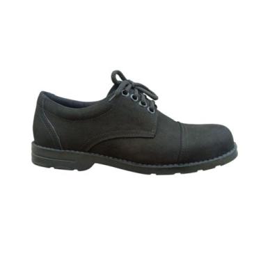 Imagem de Sapato Masculino Couro Nobuck RMarq Collection Sola Borracha, Preto, 3