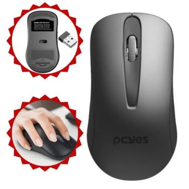 Imagem de Mouse Pcyes Para Escritório Sem Fio 2.4ghz Pmoc12w Com 1200DPI Alta Pr