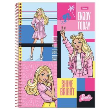 Imagem de Caderno Barbie Capa Dura Espiral 1 Matéria 80 Folhas Escolar, Rosa