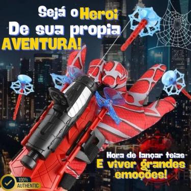 Imagem de Luva Homem Aranha Infantil Lançador De Teia Com Dardos Ventosa Brinque