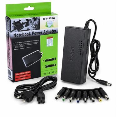 Imagem de Carregador de Notebook Universal 120W Multi Modelos Plus com 8 Conectores Ajuste 12V a 24V MDM