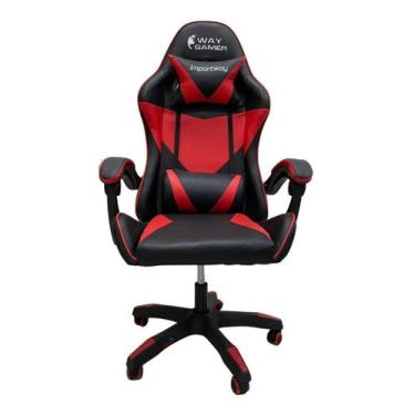 Imagem de Cadeira Para Escritório Ergonômica Gamer Games Giratória C/ Almofada G