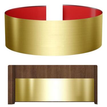 Imagem de Placa de proteção para porta Sanbege em aço inoxidável 15 x 76 cm dour