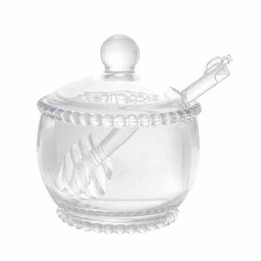 Imagem de Meleira Em Cristal Com Colher Pearl Bolinha Wolff 11,5x10cm
