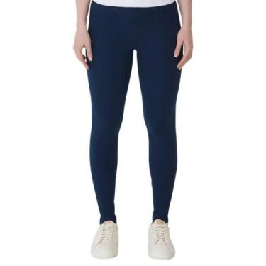 Imagem de Calça Legging Cotton Feminina Adulto Malwee, Azul, GG