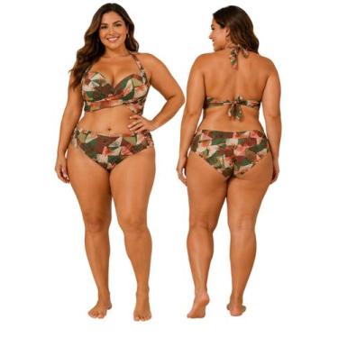 Imagem de Biquíni Feminino Plus Size Com Bojo Sutiã Trançado Calcinha BomBom - P