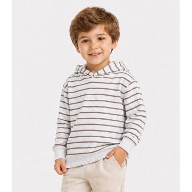 Imagem de Blusão Com Capuz Infantil Listrado Select Marrom