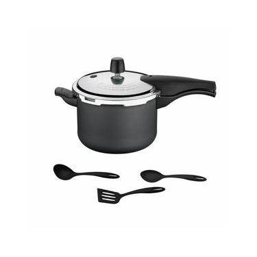 Imagem de Panela De Pressão 4,5l Alumínio Antiaderente Grafite + 3 Utensílios - Tramontina
