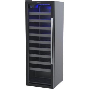 Imagem de Adega 50 Garrafas Piubella 209L Porta Invertida Venax, Preto, 220V
