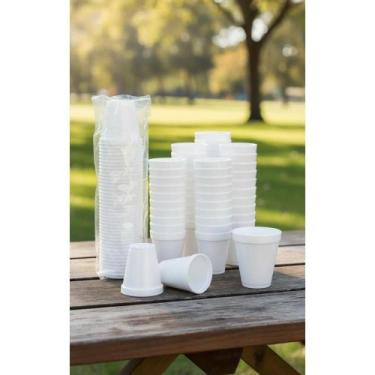 Imagem de Copo Térmico Isopor 88ml - 100 Unid Branco - Bebidas Quentes - Congrat