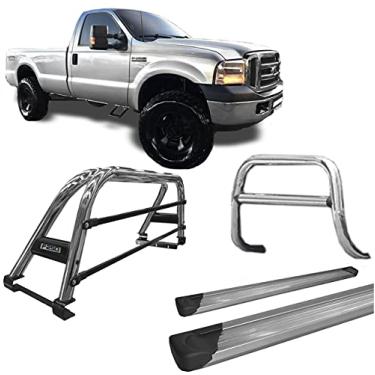 Imagem de Kit quebra mato+Estribo Alum +Santo Ant F250 C/Simples CROMO