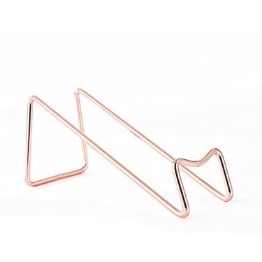 Imagem de Suporte de garrafa de vinho moderno simples de ferro forjado em forma de Z suporte de vinho de metal para armário de vinho de mesa rack de vinho empilhável (cor: ouro rosa)