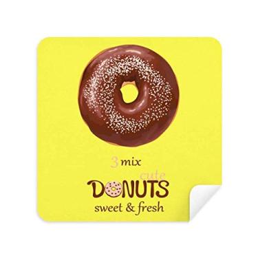 Imagem de Chocolate Doughnut Sobremesa Sweet Food Glasses Pano Limpador de Tela Tecido Camurça Pacote com 2