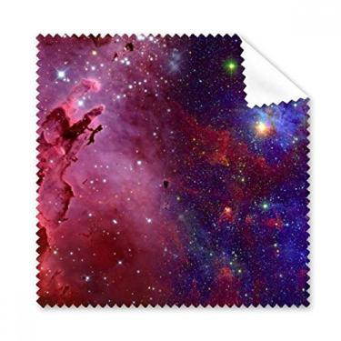 Imagem de Azul Vermelho Nuvens Estrelas Galáxia Pano de Limpeza de Tela de Telefone Limpador de Óculos 5 peças