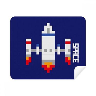 Imagem de Pano de limpeza Space Ship Rocket Take Off Universe Pixel Limpador de tela 2 peças de tecido de camurça