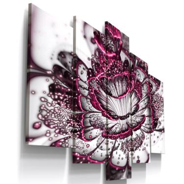 Imagem de Quadros Decorativos Flor Digital Rosa Sala Quarto 