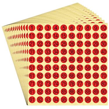 Imagem de Adesivos grandes autoadesivos, Number 1 - 100 Red Stickers