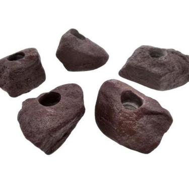 Imagem de Kit 5 Agarras Escalada Tamanho G Realrock Sem Fixador Marrom