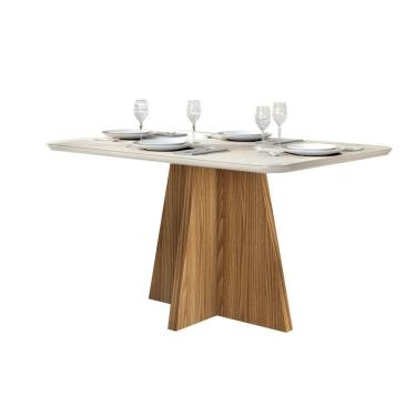 Imagem de Mesa Jantar Talia 136cm X 90cm Curvo Carvalho Europeu Creme