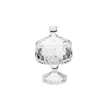 Imagem de Potiche Decorativa Cristal C/Pé Louise Transparente 11X18Cm