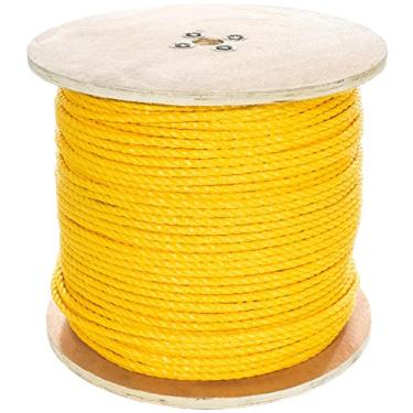 Imagem de Corda de polipropileno torcido com 3 fios West Coast Paracord - À prova d'água e flutua na água, Amarelo, 3/4 Inch x 300 Feet