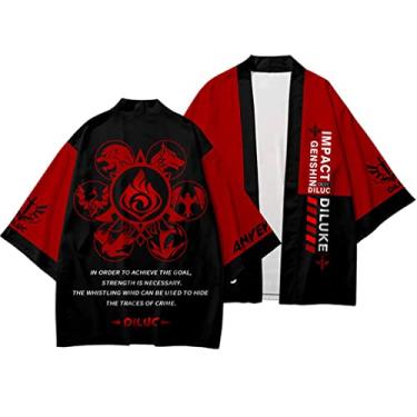 Imagem de Genshin Impact Zhongli Qiqi Klee Jaqueta Cardigan Costume Cosplay Tops Xale Manga 3/4 Manto