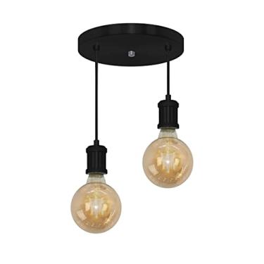 Imagem de Pendente Redondo Duplo Tubo Gourmet Nordic Preto