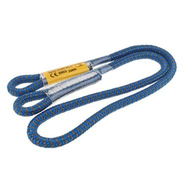 Imagem de Colaxi Cabo utilitário pré-costurado olho a olho prusik para escalada ao ar livre, equipamento de segurança resistente para cavernas arboristas - 8 mm, azul, 80 cm