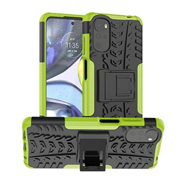 Imagem de YUNCHAO Caixa de telefone Para Motorola Moto G22/E32 Textura do pneu TPU + Caixa de telefone PC com suporte capa para celular